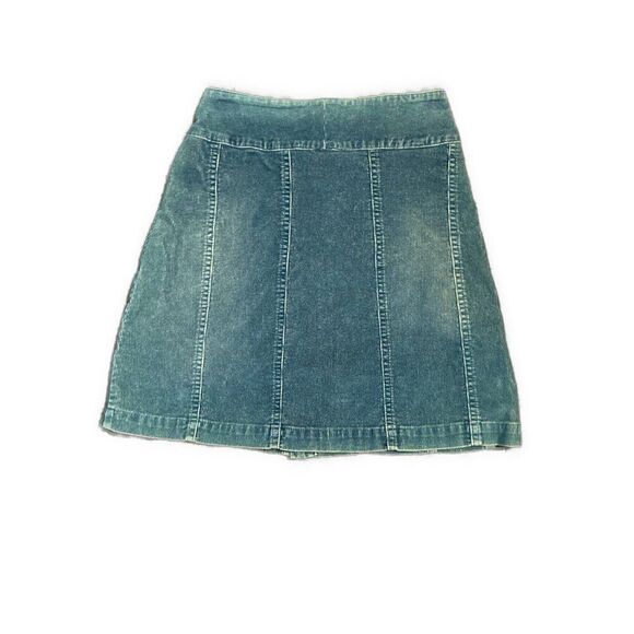 Rails Anthropologie Solid Blue High Rise Waist Corduroy Jean Denim Mini Skirt Xs - Picture 2 of 3